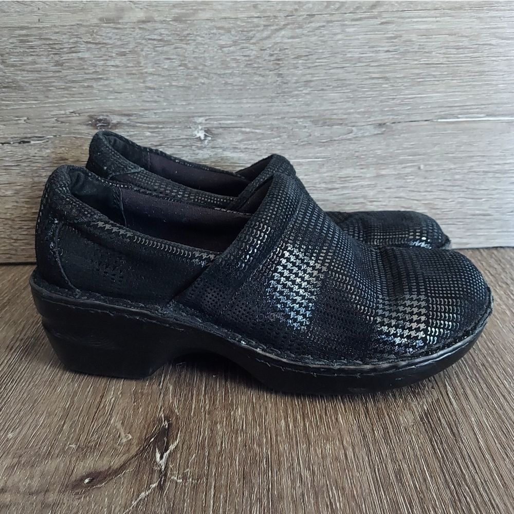 B.O.C Born Concept Black Herringbone Margaret Leather Clogs - 8.5